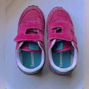 💜💙Saucony Baby Jazz Magenta/Blue Hook & Loop for Toddler 💙💜